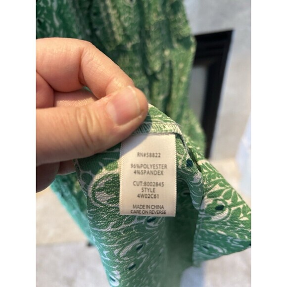 Max Studio Plus Size 3X Smocked Floral Boho Tiered Maxi Dress Green New - Picture 3 of 8